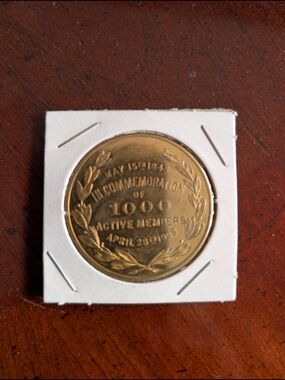 Goldtone Commemorative Medal - 1000 Active Members